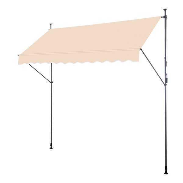 300x120x200-300 Cm, Khaki, Support Canopy, Polyester Fabric, Aluminum-iron Frame, Retractable 300x120x200-300 Cm, Khaki, Support Canopy, Polyester Fabric, Aluminum-iron Frame, Retractable