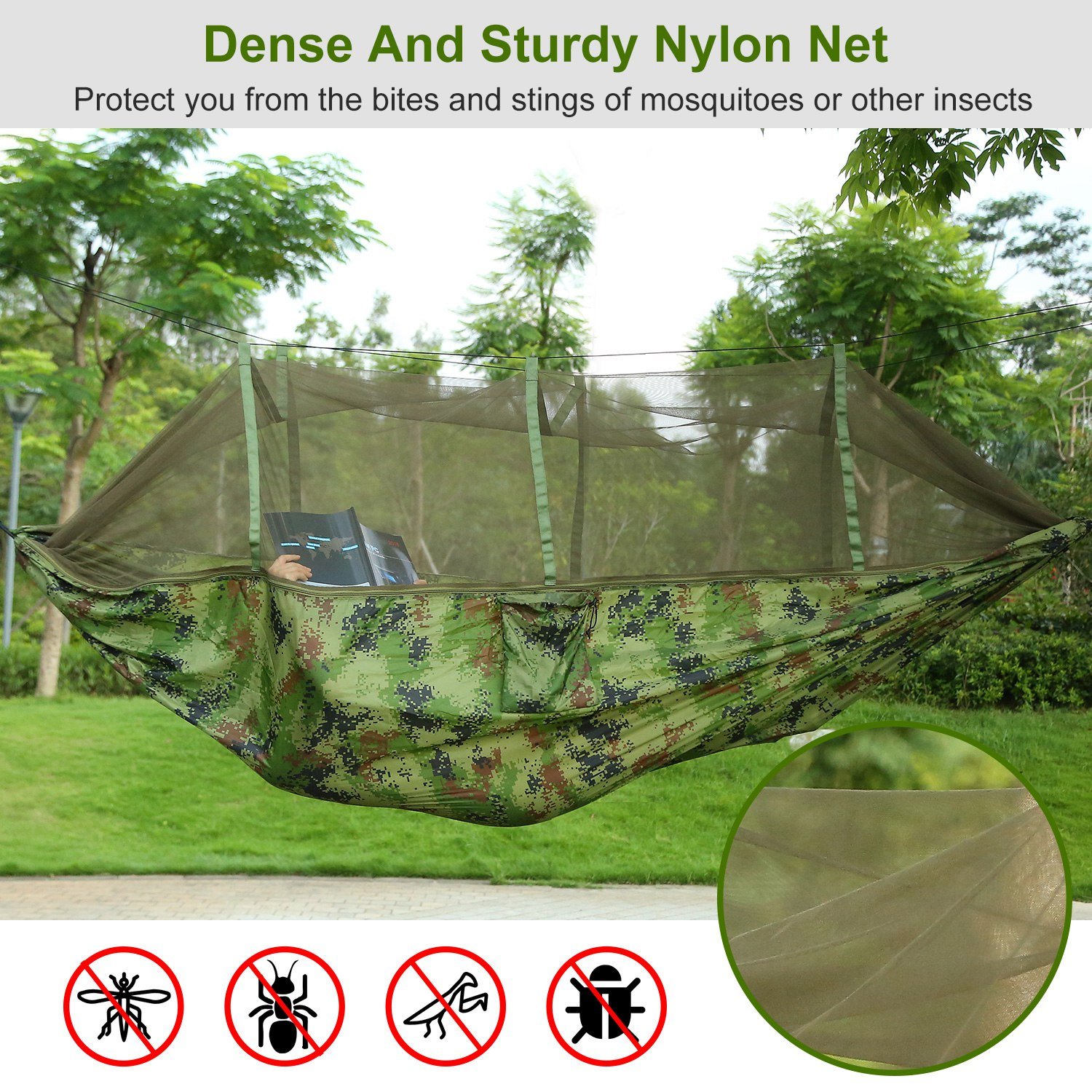 Camping Hammock, Portable Double Hammock With Net Camping Hammock, Portable Double Hammock With Net